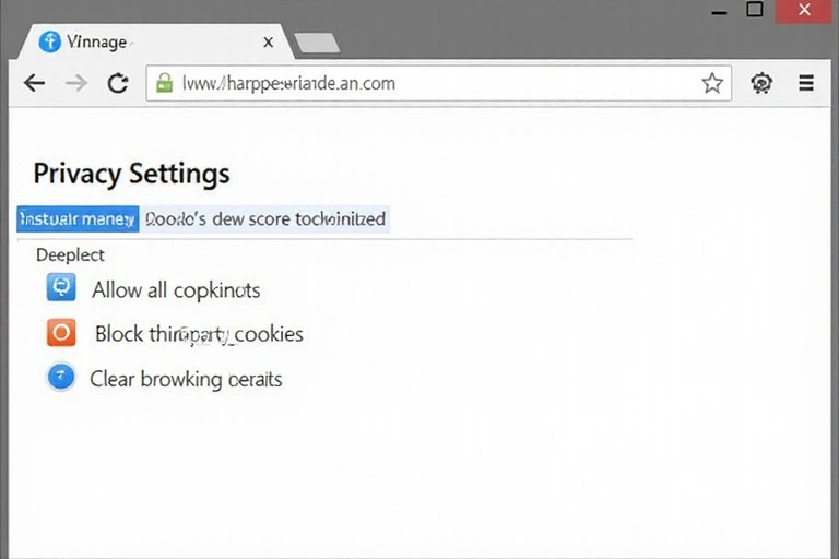 Ilustrace nastavení soukromí v prohlížeči, ukazující možnosti správy souborů cookie