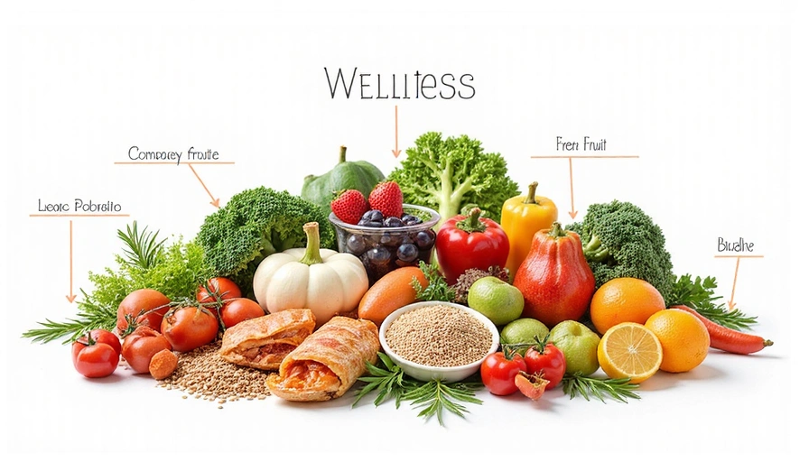 Ilustrace nutričních hodnot a vyvážené stravy s různými potravinami